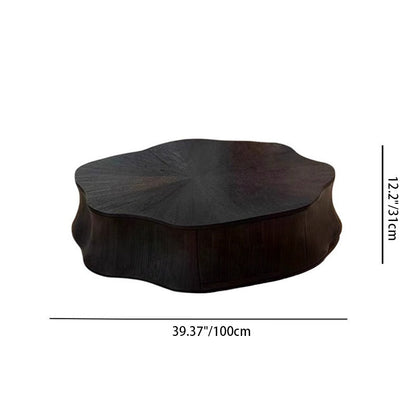 Modern Minimalist Petal-Shaped Solid Wood Multi-Layer Board Coffee Table 1-Drawer Load-Bearing For Living Room