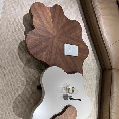 Modern Minimalist Cloud-Shaped Solid Wood Eco-Board Coffee Table 4-Leg Sturdy For Living Room