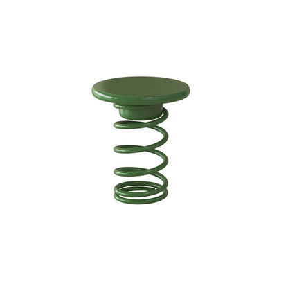 Modern Creative Spring-Shaped Metal Density Board Side Table Sturdy For Living Room