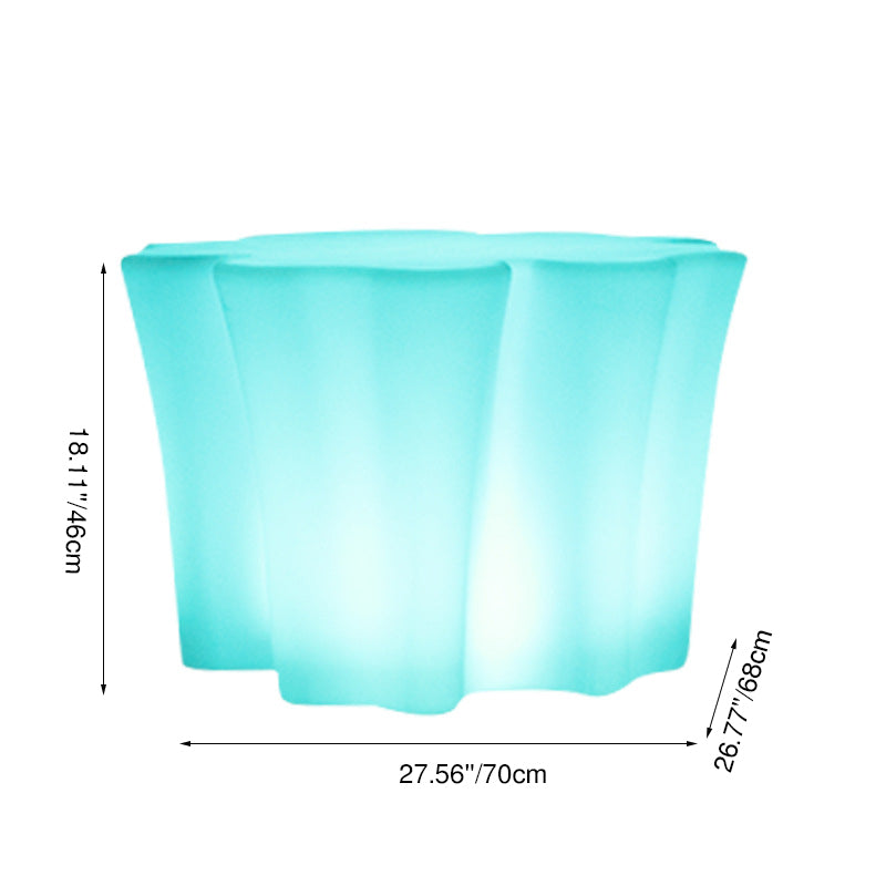 Modern Minimalist Petal-Shaped Polyethylene Coffee Table LED Light Beads Multicolor Glow Eco-Friendly For Living Room
