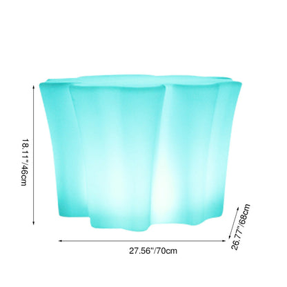 Modern Minimalist Petal-Shaped Polyethylene Coffee Table LED Light Beads Multicolor Glow Eco-Friendly For Living Room