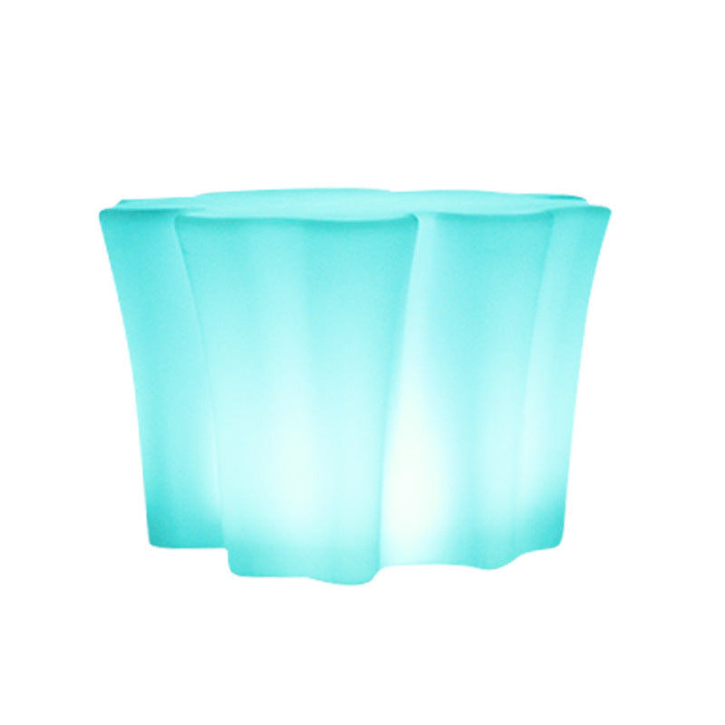 Modern Minimalist Petal-Shaped Polyethylene Coffee Table LED Light Beads Multicolor Glow Eco-Friendly For Living Room