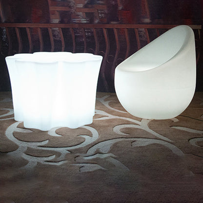 Modern Minimalist Petal-Shaped Polyethylene Coffee Table LED Light Beads Multicolor Glow Eco-Friendly For Living Room