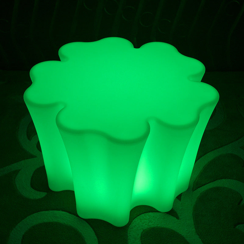 Modern Minimalist Petal-Shaped Polyethylene Coffee Table LED Light Beads Multicolor Glow Eco-Friendly For Living Room