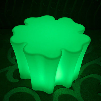 Modern Minimalist Petal-Shaped Polyethylene Coffee Table LED Light Beads Multicolor Glow Eco-Friendly For Living Room