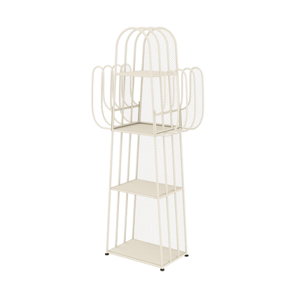 Modern Minimalist Cactus-Shaped Iron Bookshelves 4-Tier Artistic Durability For Living Room