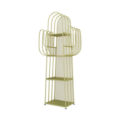 Modern Minimalist Cactus-Shaped Iron Bookshelves 4-Tier Artistic Durability For Living Room