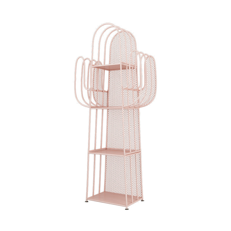 Modern Minimalist Cactus-Shaped Iron Bookshelves 4-Tier Artistic Durability For Living Room