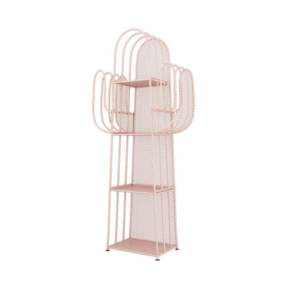 Modern Minimalist Cactus-Shaped Iron Bookshelves 4-Tier Artistic Durability For Living Room