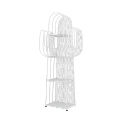 Modern Minimalist Cactus-Shaped Iron Bookshelves 4-Tier Artistic Durability For Living Room