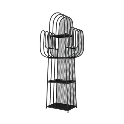 Modern Minimalist Cactus-Shaped Iron Bookshelves 4-Tier Artistic Durability For Living Room