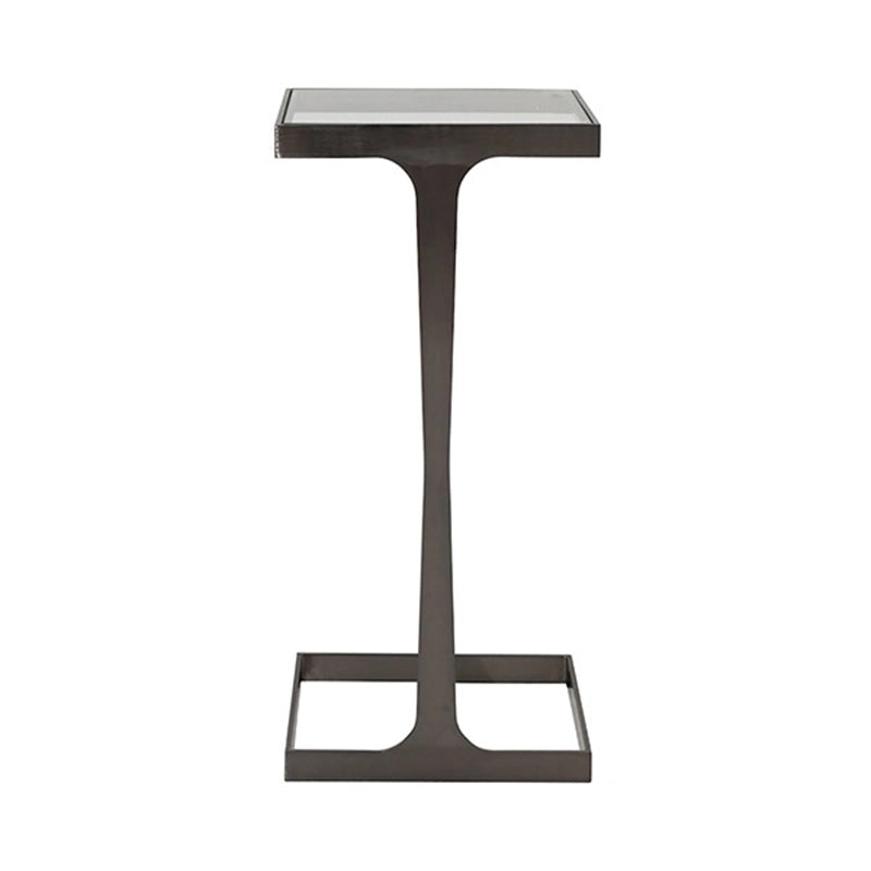 Modern Minimalist Rectangular Glass Iron Side Table Durable For Living Room