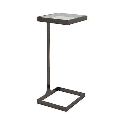 Modern Minimalist Rectangular Glass Iron Side Table Durable For Living Room