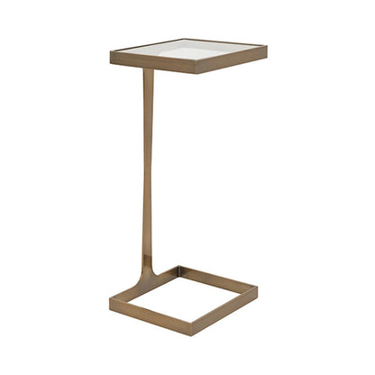 Modern Minimalist Rectangular Glass Iron Side Table Durable For Living Room