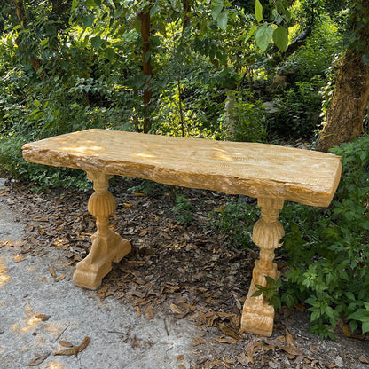 Traditional Vintage Rectangular Magnesium Oxide Outdoor Coffee Table 2-Leg Durable For Garden