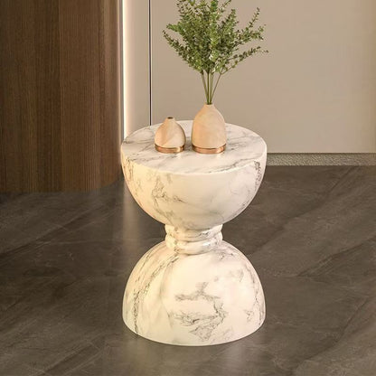 Modern Minimalist Hourglass-Shaped Magnesium Oxide Side Table Artistic For Living Room