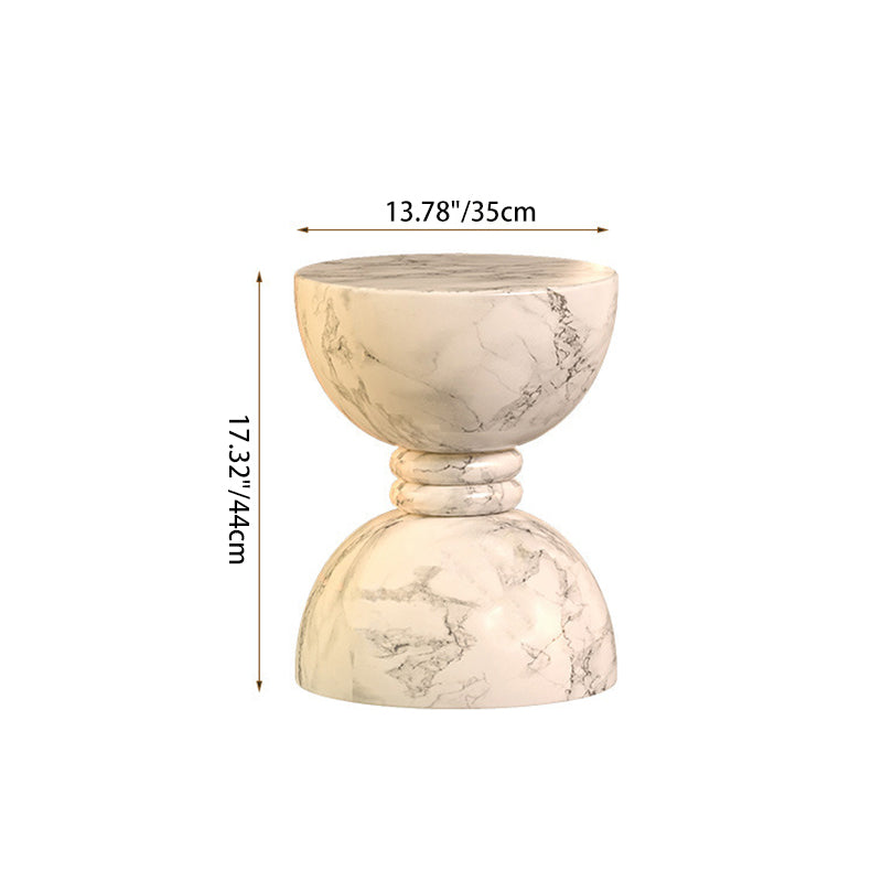 Modern Minimalist Hourglass-Shaped Magnesium Oxide Side Table Artistic For Living Room