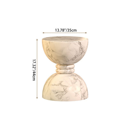 Modern Minimalist Hourglass-Shaped Magnesium Oxide Side Table Artistic For Living Room