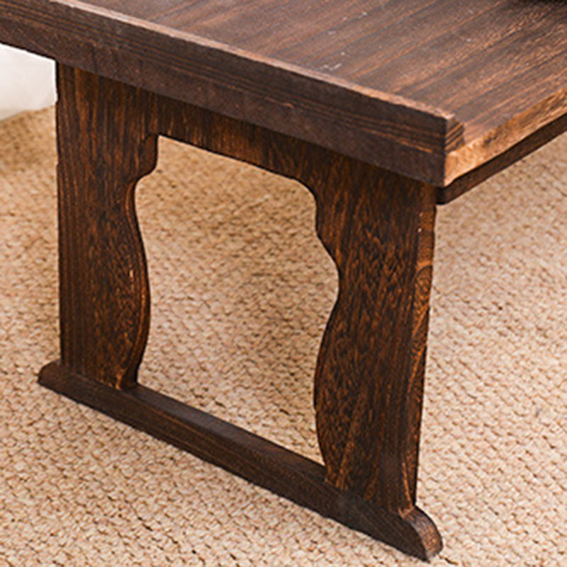 Traditional Vintage Rectangular Solid Wood Coffee Table 2-Leg Foldable For Living Room
