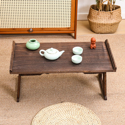 Traditional Vintage Rectangular Solid Wood Coffee Table 2-Leg Foldable For Living Room