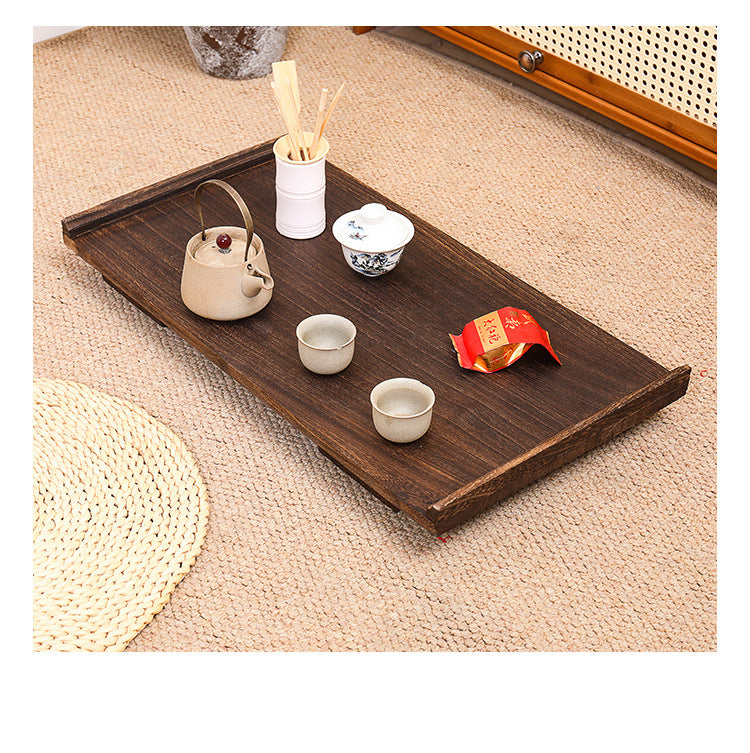 Traditional Vintage Rectangular Solid Wood Coffee Table 2-Leg Foldable For Living Room