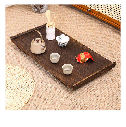 Traditional Vintage Rectangular Solid Wood Coffee Table 2-Leg Foldable For Living Room