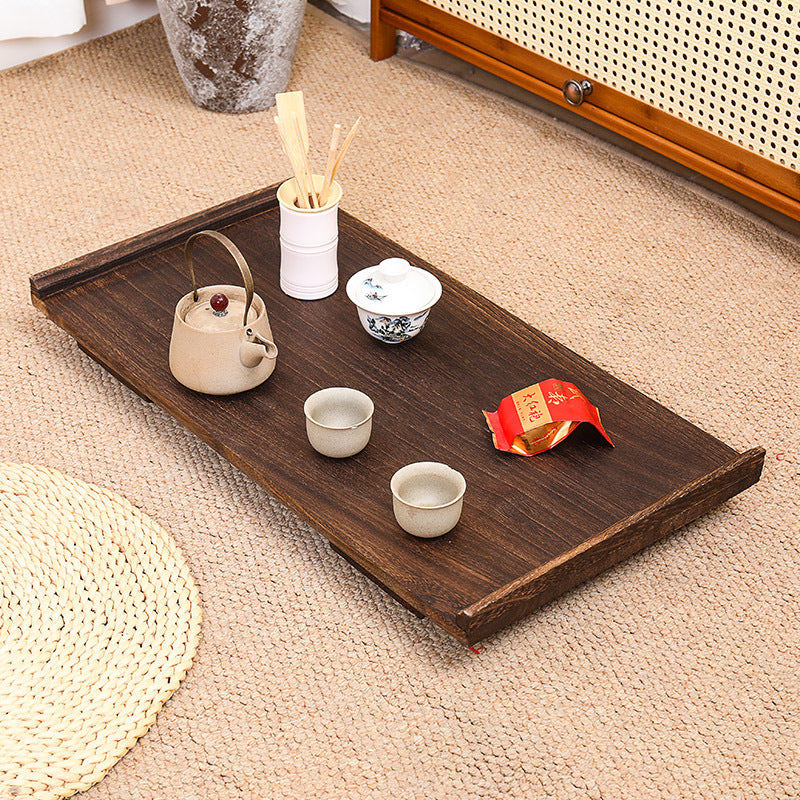 Traditional Vintage Rectangular Solid Wood Coffee Table 2-Leg Foldable For Living Room