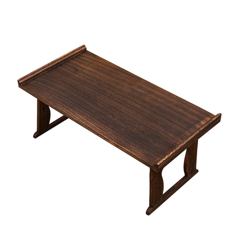 Traditional Vintage Rectangular Solid Wood Coffee Table 2-Leg Foldable For Living Room