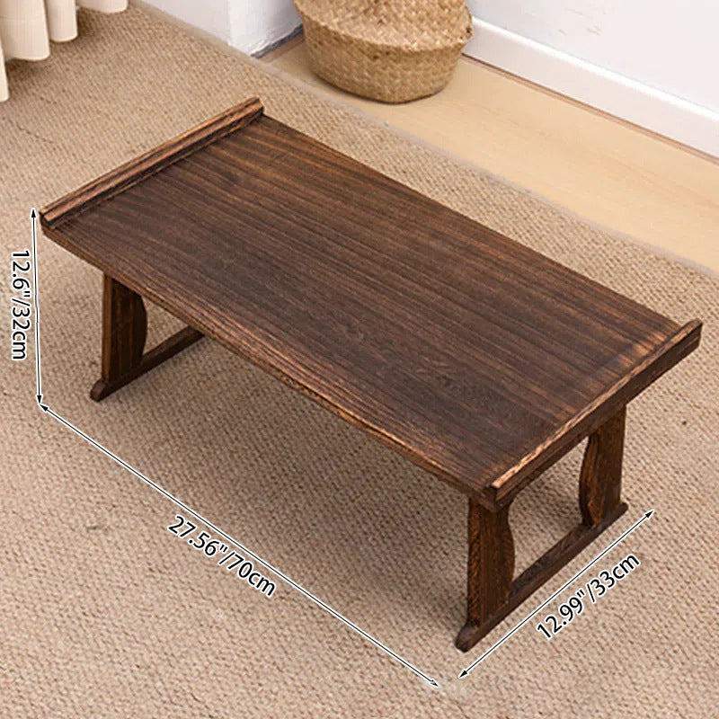 Traditional Vintage Rectangular Solid Wood Coffee Table 2-Leg Foldable For Living Room