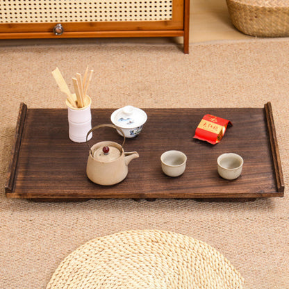 Traditional Vintage Rectangular Solid Wood Coffee Table 2-Leg Foldable For Living Room