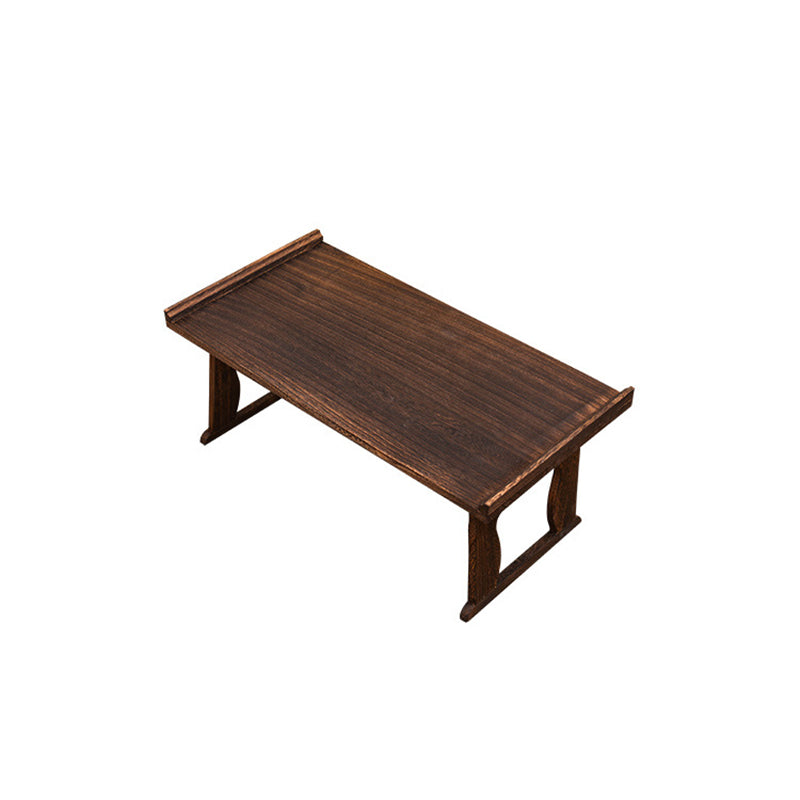 Traditional Vintage Rectangular Solid Wood Coffee Table 2-Leg Foldable For Living Room