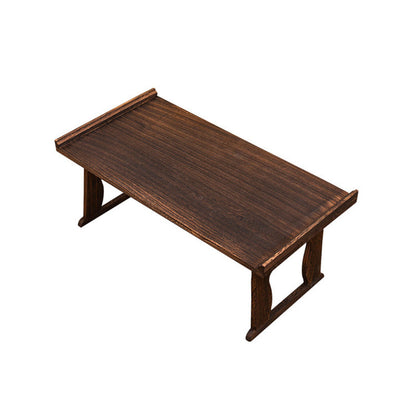 Traditional Vintage Rectangular Solid Wood Coffee Table 2-Leg Foldable For Living Room
