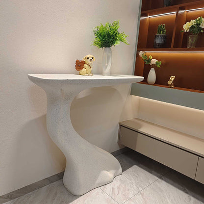 Modern Luxury Curved Magnesium Oxide Fiberglass Console Table For Entryways