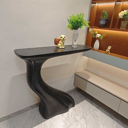 Modern Luxury Curved Magnesium Oxide Fiberglass Console Table For Entryways