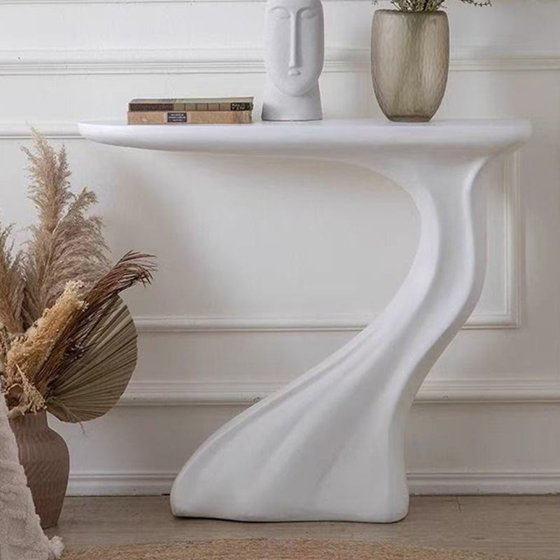 Modern Luxury Curved Magnesium Oxide Fiberglass Console Table For Entryways
