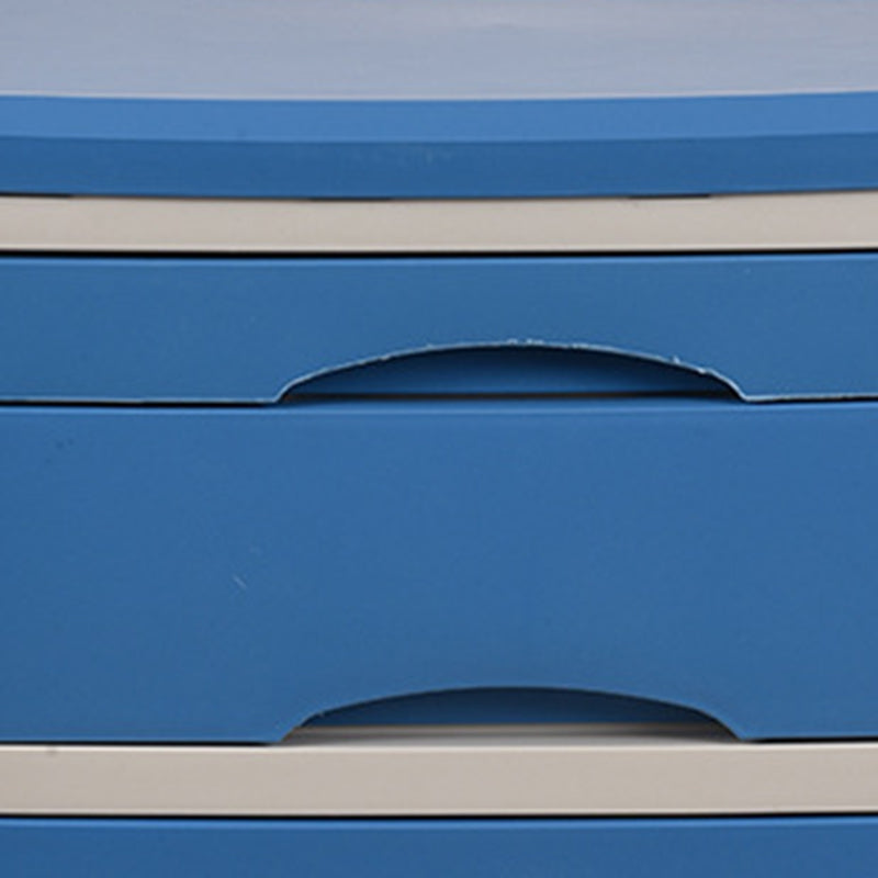 Modern Minimalist Rectangular Acrylonitrile Butadiene Styrene Nightstand 2-Drawer 2-Cabinet For Bedroom