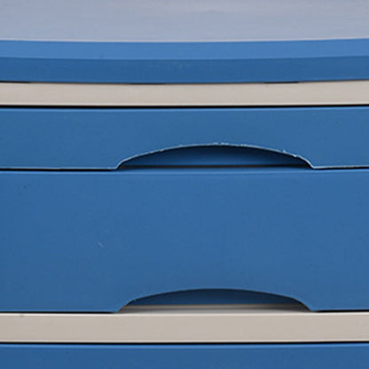 Modern Minimalist Rectangular Acrylonitrile Butadiene Styrene Nightstand 2-Drawer 2-Cabinet For Bedroom