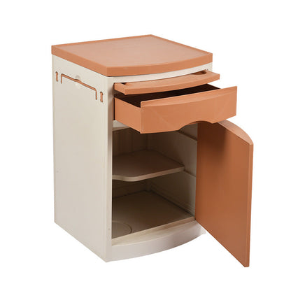 Modern Minimalist Rectangular Acrylonitrile Butadiene Styrene Nightstand 2-Drawer 2-Cabinet For Bedroom