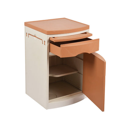 Modern Minimalist Rectangular Acrylonitrile Butadiene Styrene Nightstand 2-Drawer 2-Cabinet For Bedroom