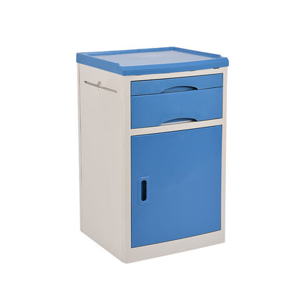 Modern Minimalist Rectangular Acrylonitrile Butadiene Styrene Nightstand 2-Drawer 2-Cabinet For Bedroom