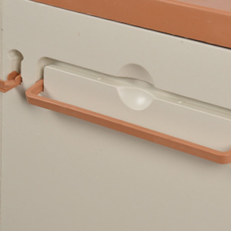 Modern Minimalist Rectangular Acrylonitrile Butadiene Styrene Nightstand 2-Drawer 2-Cabinet For Bedroom