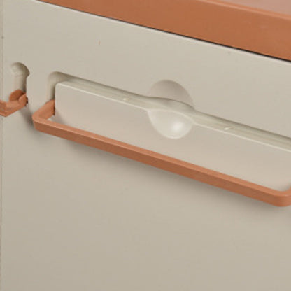 Modern Minimalist Rectangular Acrylonitrile Butadiene Styrene Nightstand 2-Drawer 2-Cabinet For Bedroom