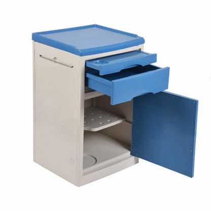 Modern Minimalist Rectangular Acrylonitrile Butadiene Styrene Nightstand 2-Drawer 2-Cabinet For Bedroom