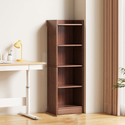 Modern Minimalist Rectangular Medium Density Fiberboard Bookshelves 3/4/5-Tier For Living Room