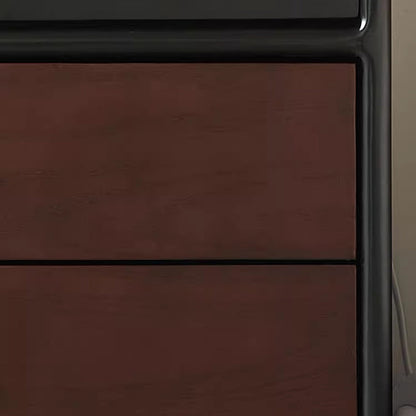Traditional Vintage Rectangular Solid Wood Nightstand 3-Drawer 1-Cabinet 4-Leg For Bedroom