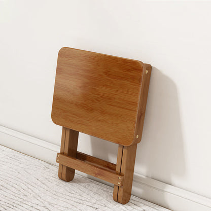 Modern Minimalist Rectangular Bamboo Footstool Foldable For Living Room