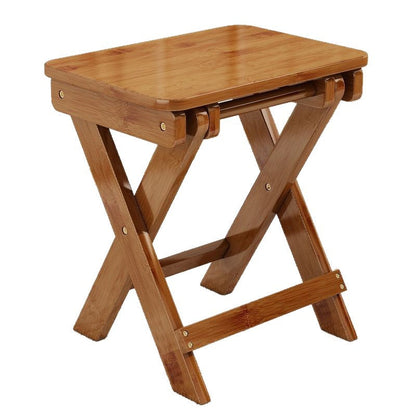 Modern Minimalist Rectangular Bamboo Footstool Foldable For Living Room
