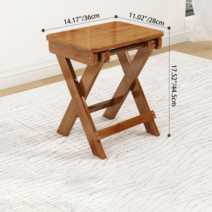 Modern Minimalist Rectangular Bamboo Footstool Foldable For Living Room