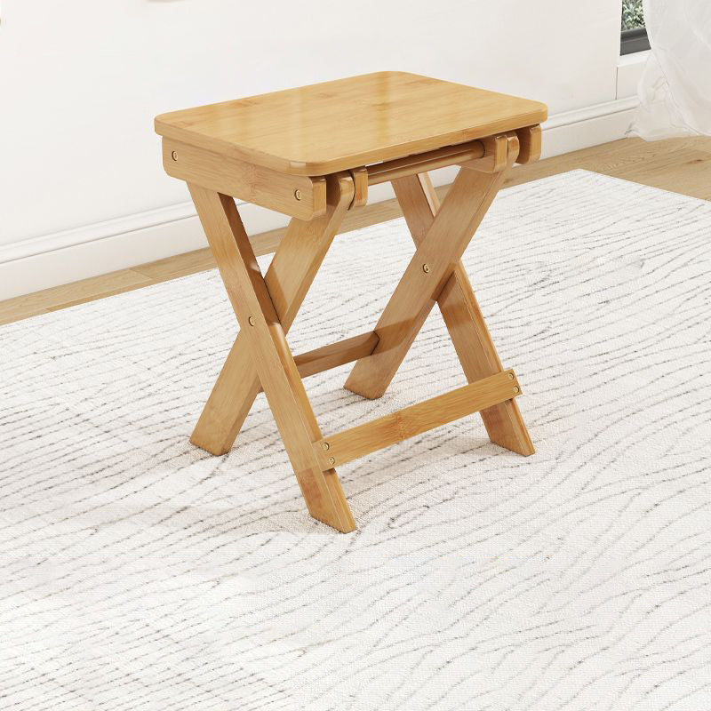 Modern Minimalist Rectangular Bamboo Footstool Foldable For Living Room