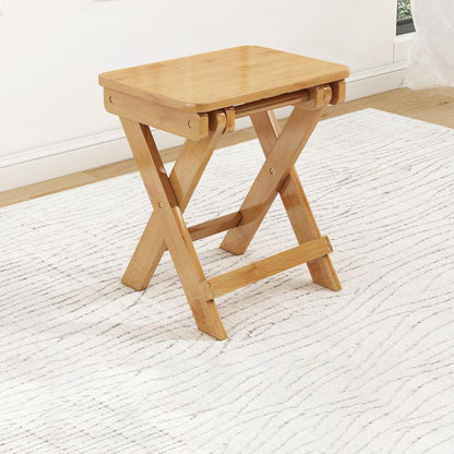 Modern Minimalist Rectangular Bamboo Footstool Foldable For Living Room